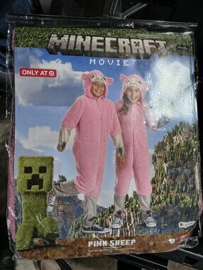 Minecraft Pink Sheep Kids Costume Size Small